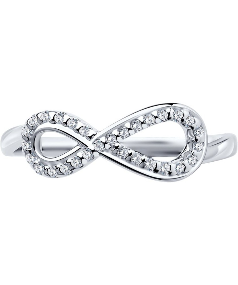 Sidabrinis žiedas su cirkoniais "Begalybė" - Sidabriniai žiedai - Goldinga