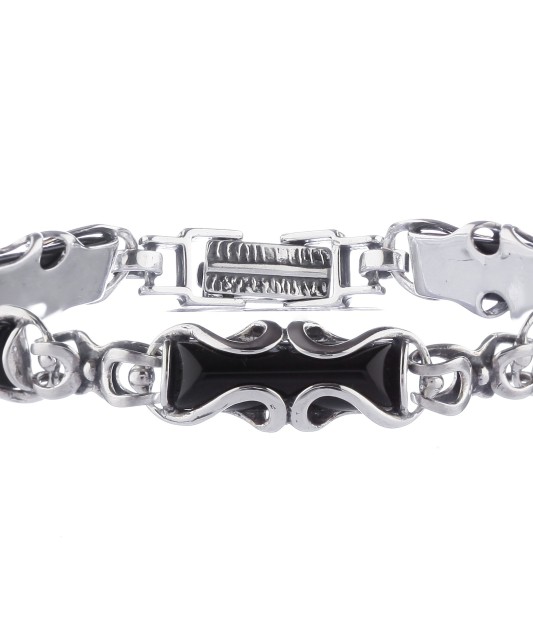 Sidabrinė apyrankė su oniksais - Sidabrinės apyrankės - Goldinga