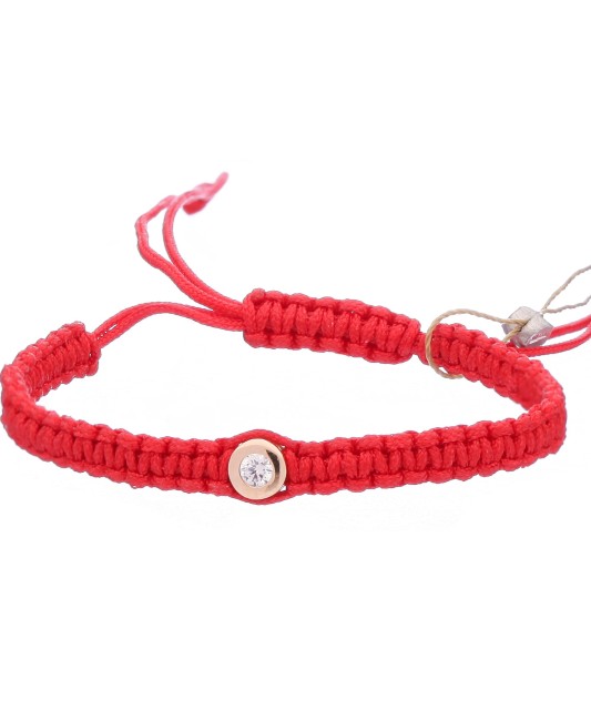 Raudono Siūlo Apyrankė Su Auksiniu Pakabuku - Siūlų apyrankės su auksu - Goldinga