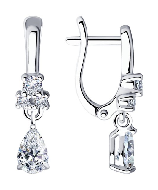 Sidabriniai auskarai su cirkoniais - Sidabriniai auskarai - Goldinga