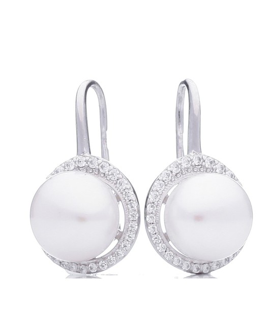 Sidabriniai auskarai su perlais - Auskarai su perlais - Goldinga