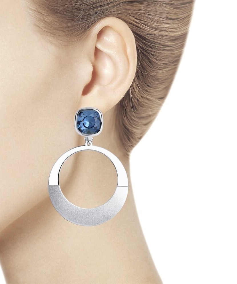 Sidabriniai auskarai su kristalais - Sidabriniai auskarai - Goldinga