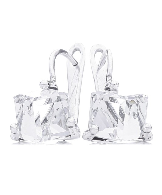 Sidabriniai auskarai su kristalu - Sidabriniai auskarai - Goldinga