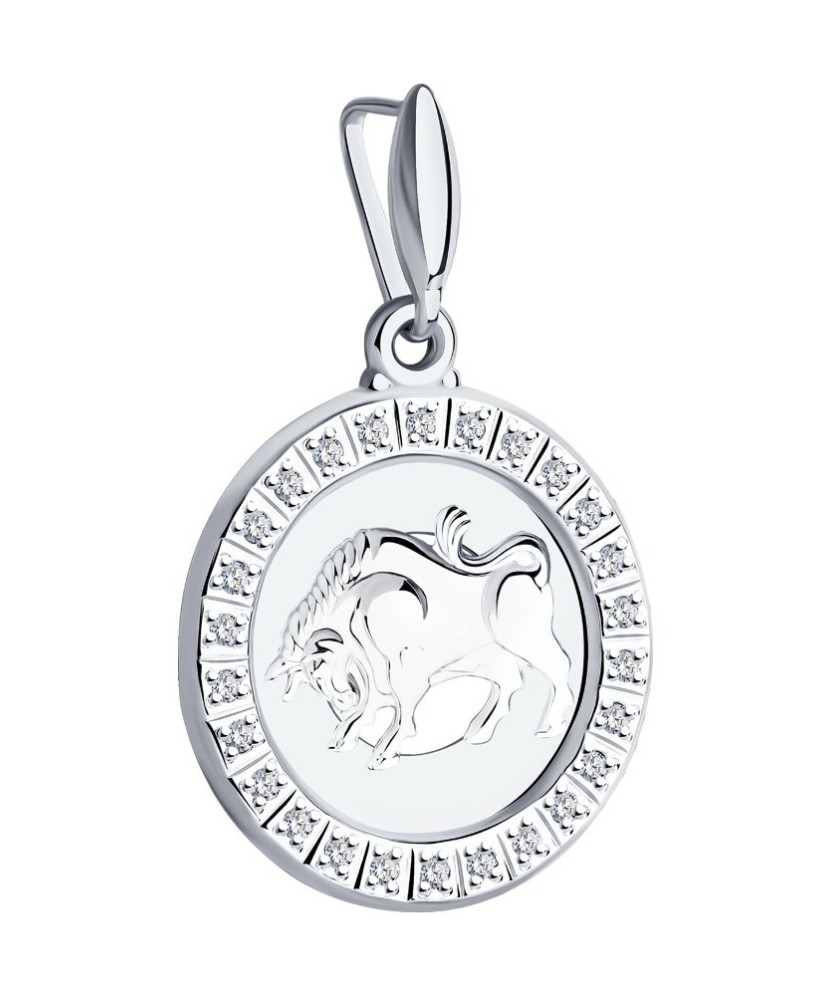 Sidabrinis pakabukas su cirkoniais "Jautis" - Zodiako ženklai - Goldinga