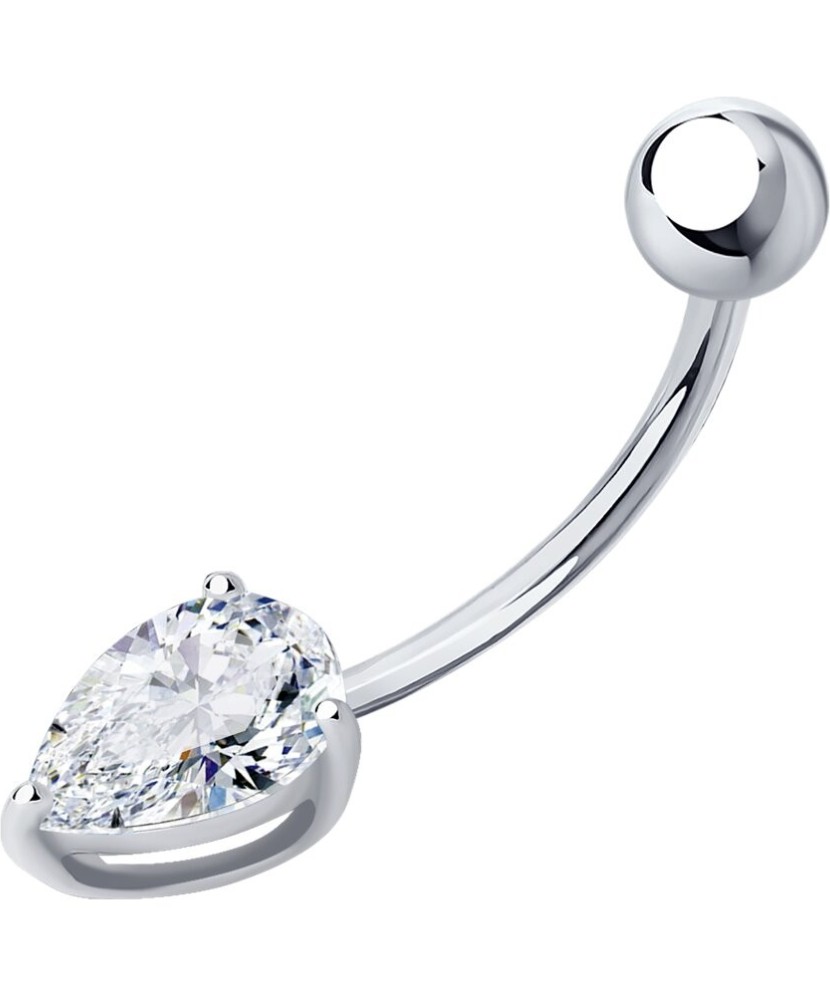 Sidabrinis auskaras į bambą su cirkoniais - Auskarai į bambą ir nosį - Goldinga