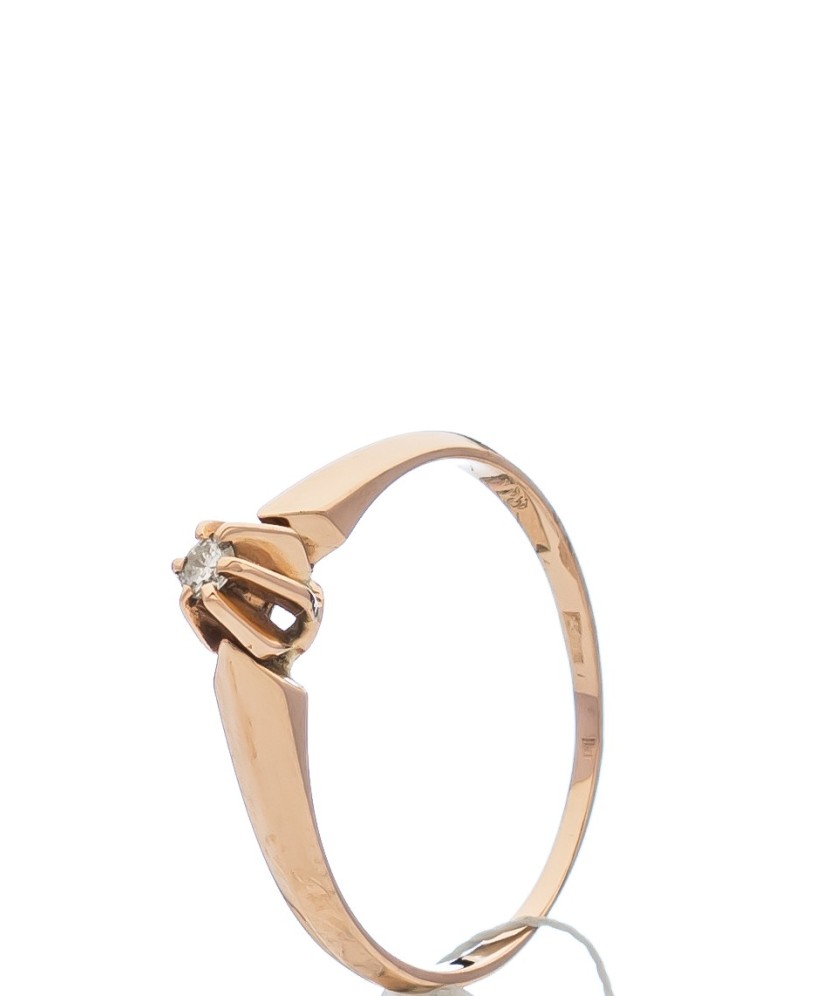 Auksinis žiedas su briliantu - Auksiniai Žiedai su brangakmeniais - Goldinga