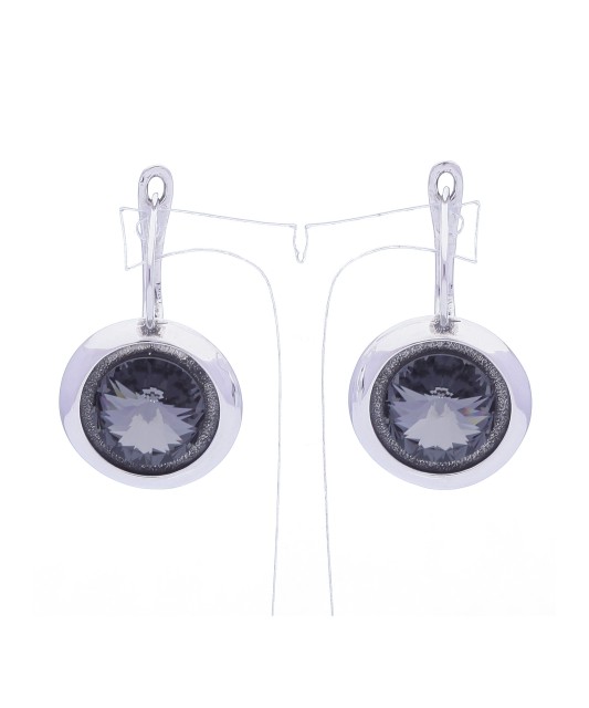 Sidabriniai auskarai su kristalu - Sidabriniai auskarai - Goldinga