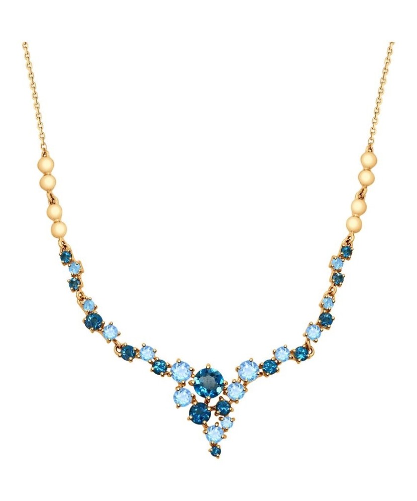 Auksinė garndinėlė su London topazais ir topazais - Auksinės grandinėlės - Goldinga