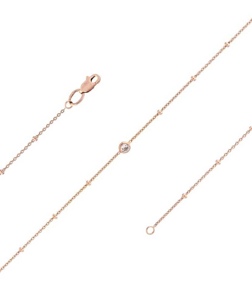 Auksinė grandinėlė ant kojos su cirkoniais - Grandinėlės ant kojos - Goldinga