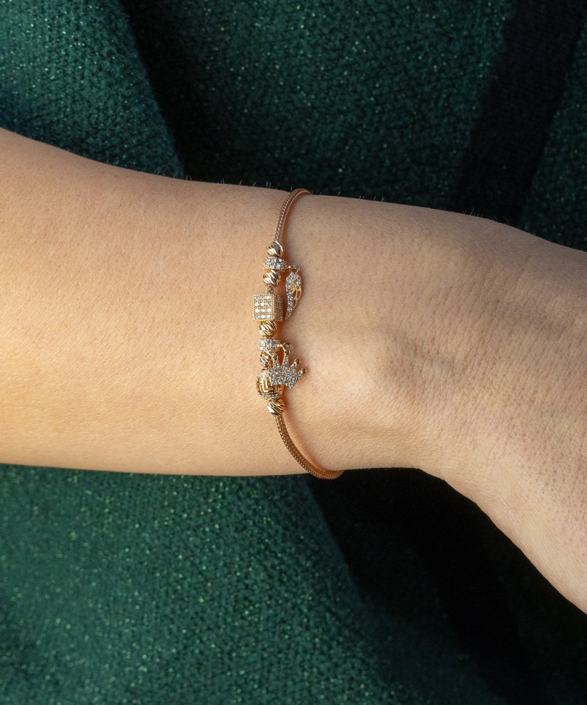 Auksinė apyrankė su cirkoniais - Auksinės apyrankės - Goldinga