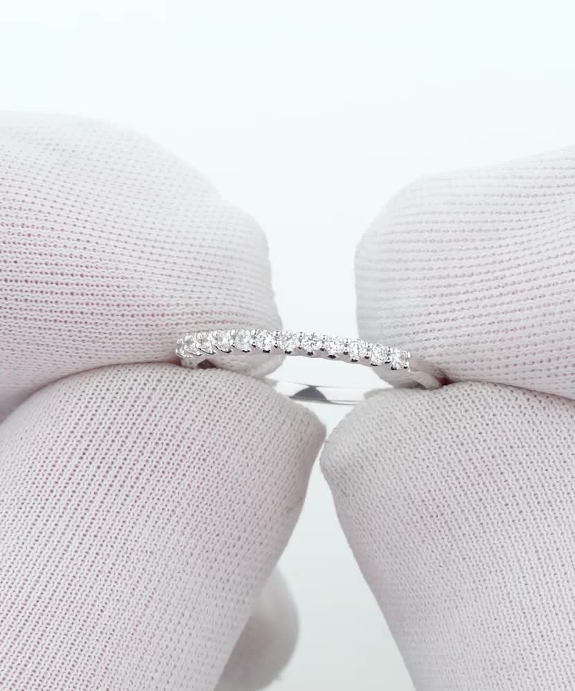 Balto aukso žiedas su deimantais - Auksiniai Žiedai su brangakmeniais - Goldinga