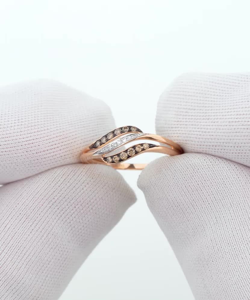 Auksinis žiedas su deimantais - Auksiniai Žiedai su brangakmeniais - Goldinga