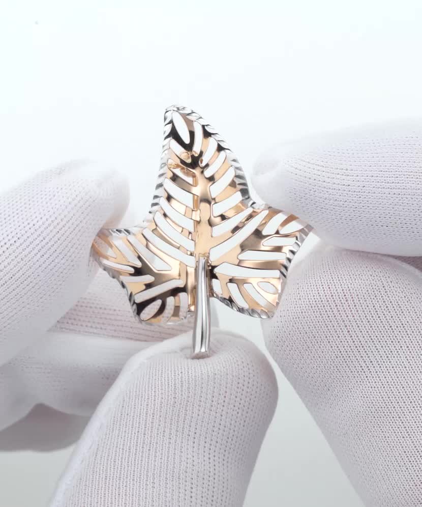 Auksinė sagė "Klevo lapas" - Sagės - Goldinga