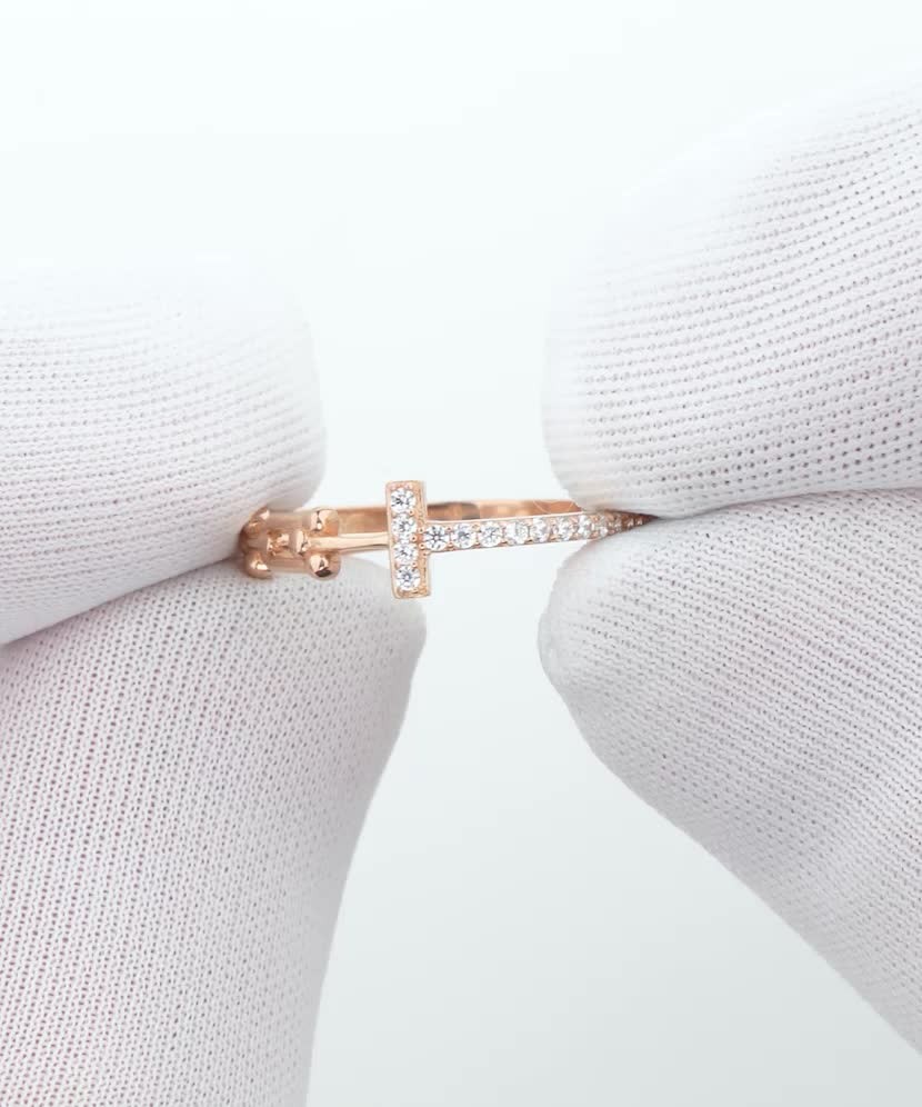 Auksinis žiedas su cirkoniais - Auksiniai žiedai - Goldinga