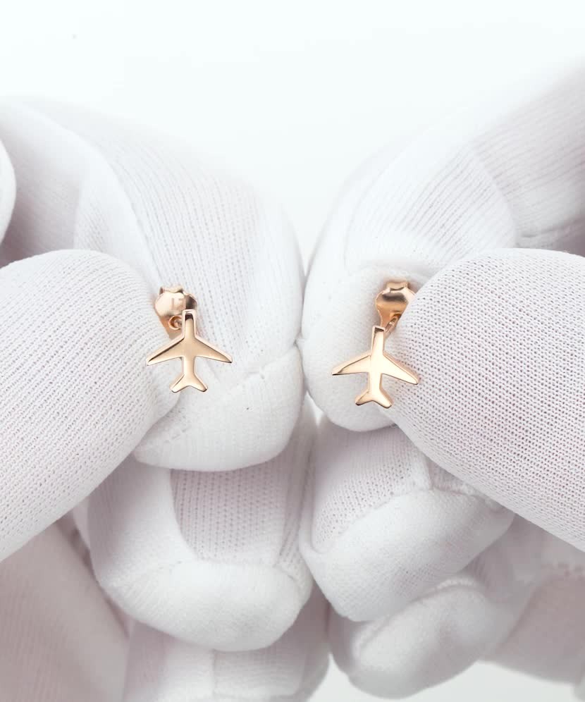 Auksiniai auskarai "Lėktuvas" - Auksiniai auskarai - Goldinga