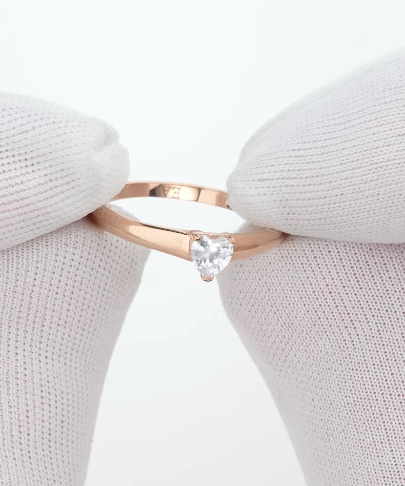 Auksinis žiedas su cirkoniu - Auksiniai žiedai - Goldinga