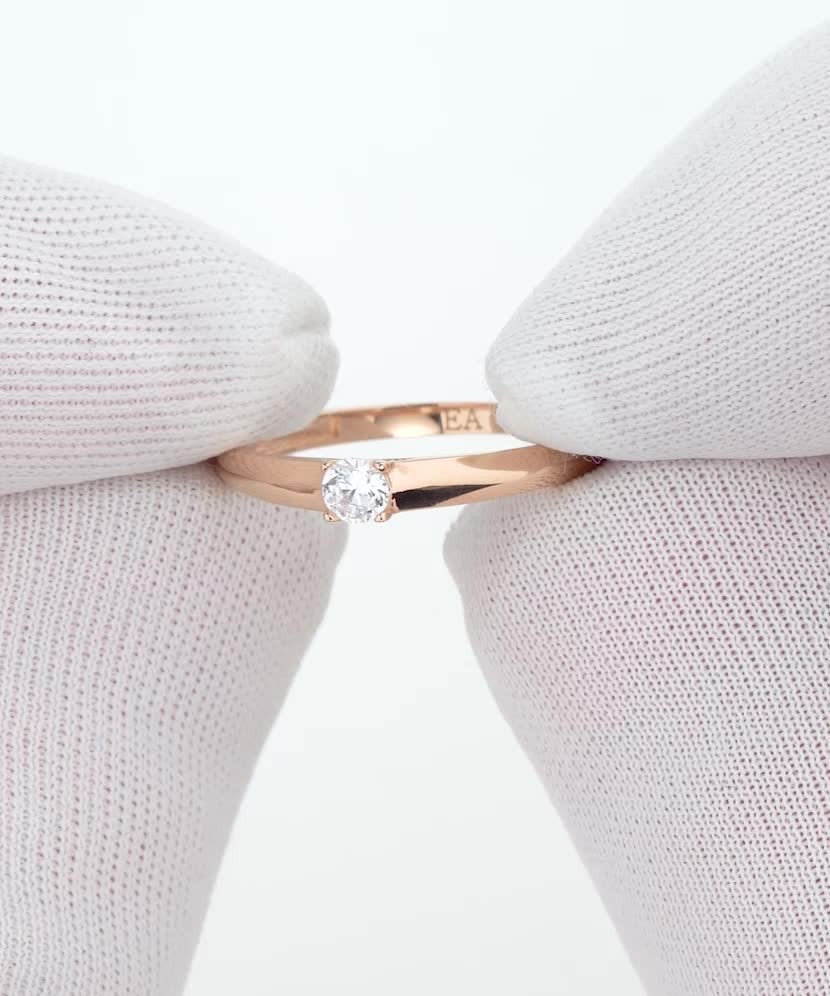 Auksinis žiedas su cirkoniu - Auksiniai žiedai - Goldinga