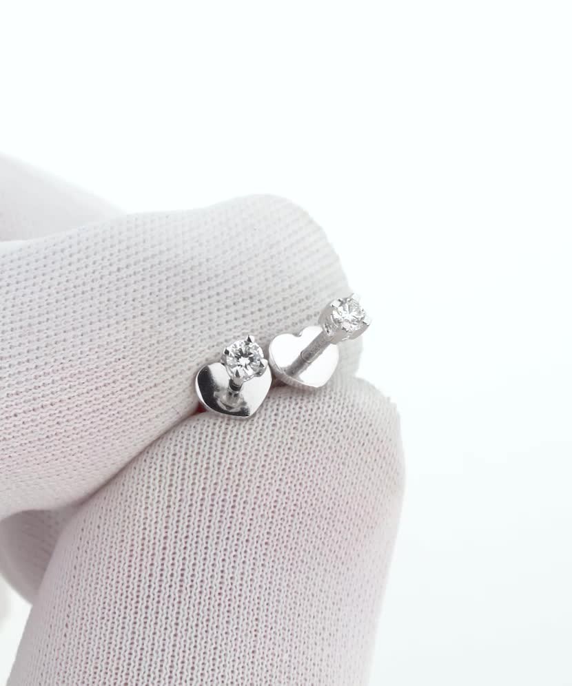 Balto aukso auskarai su deimantais  - Goldinga