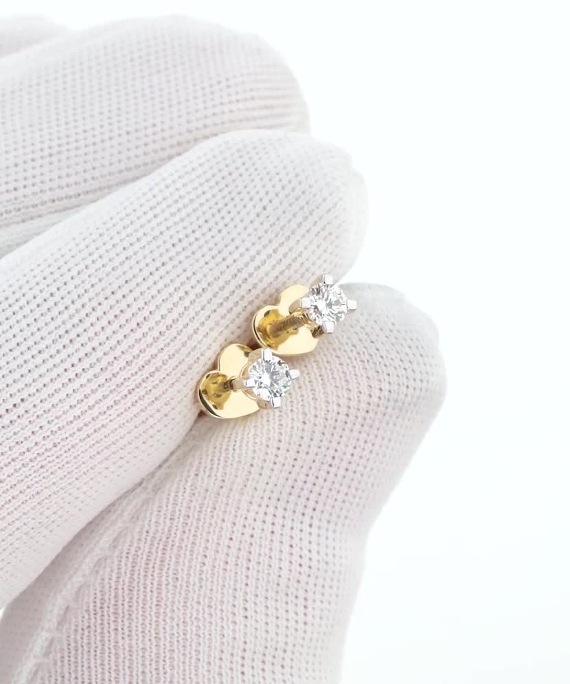 Geltono aukso auskarai su deimantais  - Goldinga