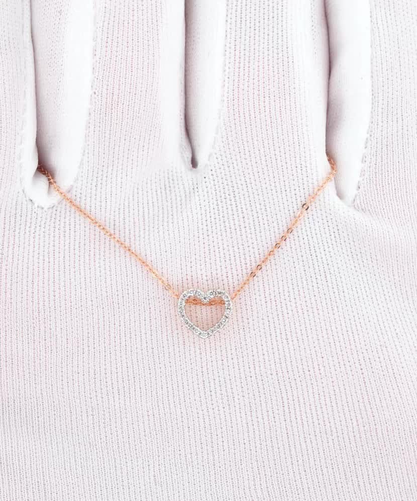 Auksinė Grandinėlė Su Deimantiniu Pakabuku "Širdelė" - Auksinės grandinėlės su pakabukais - Goldinga