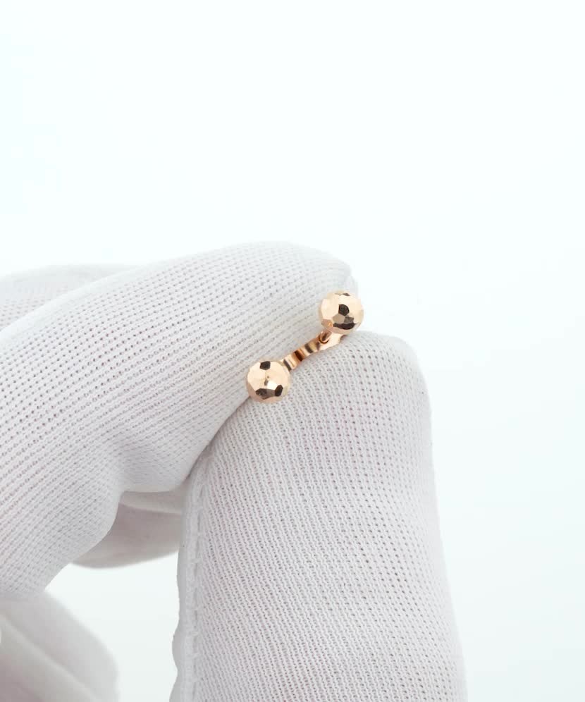 Auksiniai Graviruoti Auskarai "Burbuliukai" 4mm - Auksiniai auskarai - Goldinga