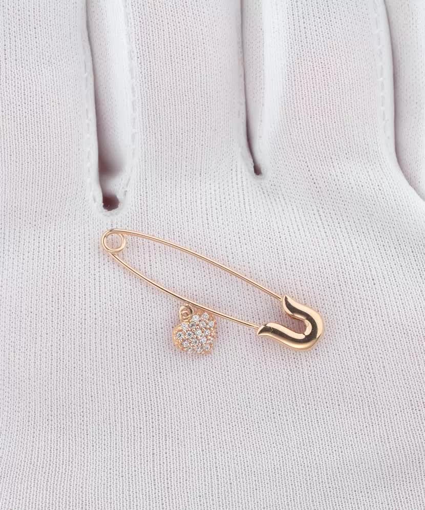 Auksinė sagė su cirkoniais "Širdis"