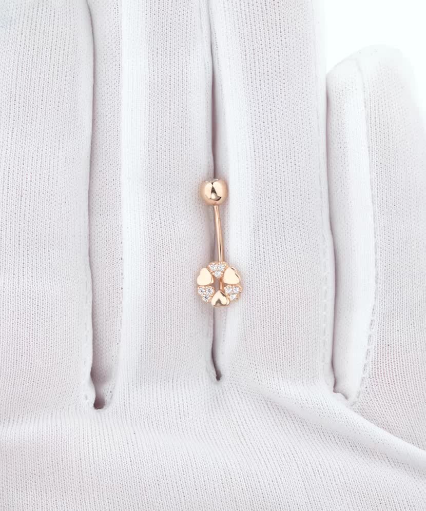 Auksinis auskaras į bambą su cirkoniais - Auskarai į bambą ir nosį - Goldinga