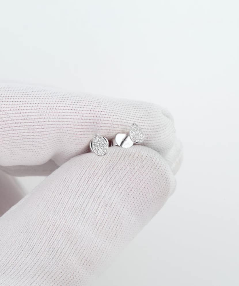 Balto aukso auskarai su deimantais - Auksiniai Auskarai su brangakmeniais - Goldinga