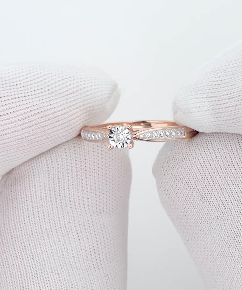 Auksinis žiedas su deimantais - Auksiniai žiedai - Goldinga