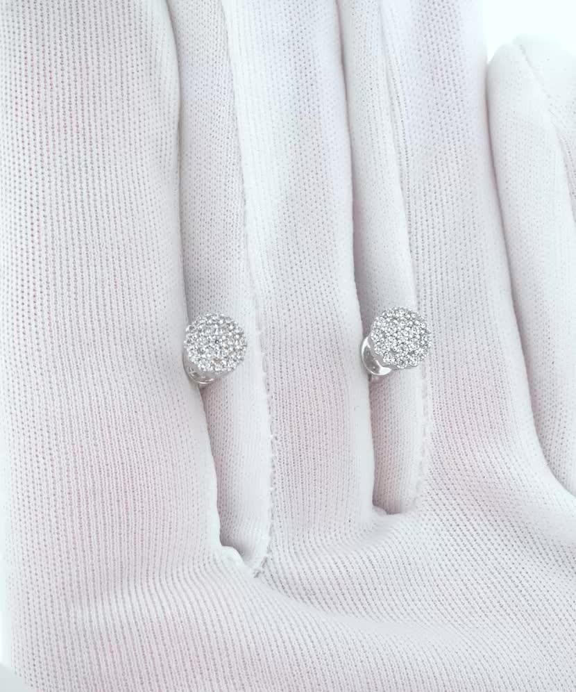 Balto aukso auskarai su cirkoniais - Auksiniai auskarai - Goldinga