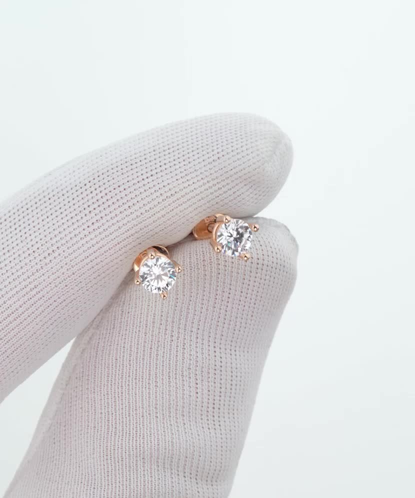 Auksiniai auskarai su cirkoniais - Auksiniai auskarai - Goldinga