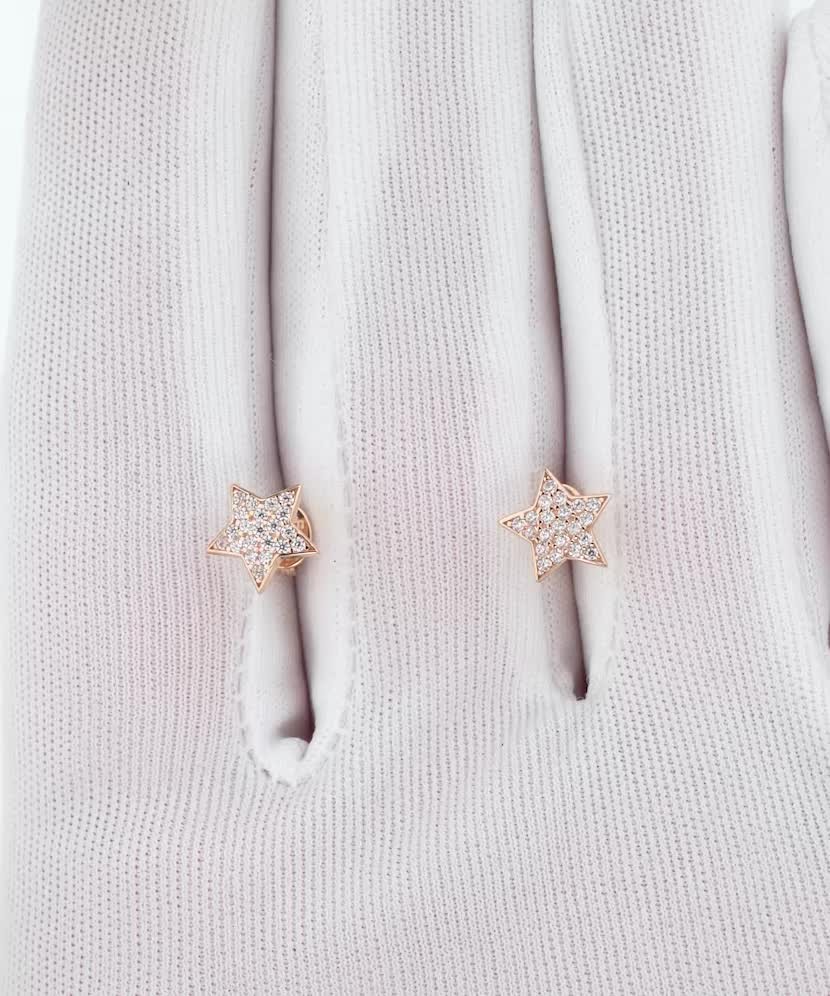 Auksiniai auskarai su cirkoniais "Žvaigždė" - Auksiniai auskarai - Goldinga