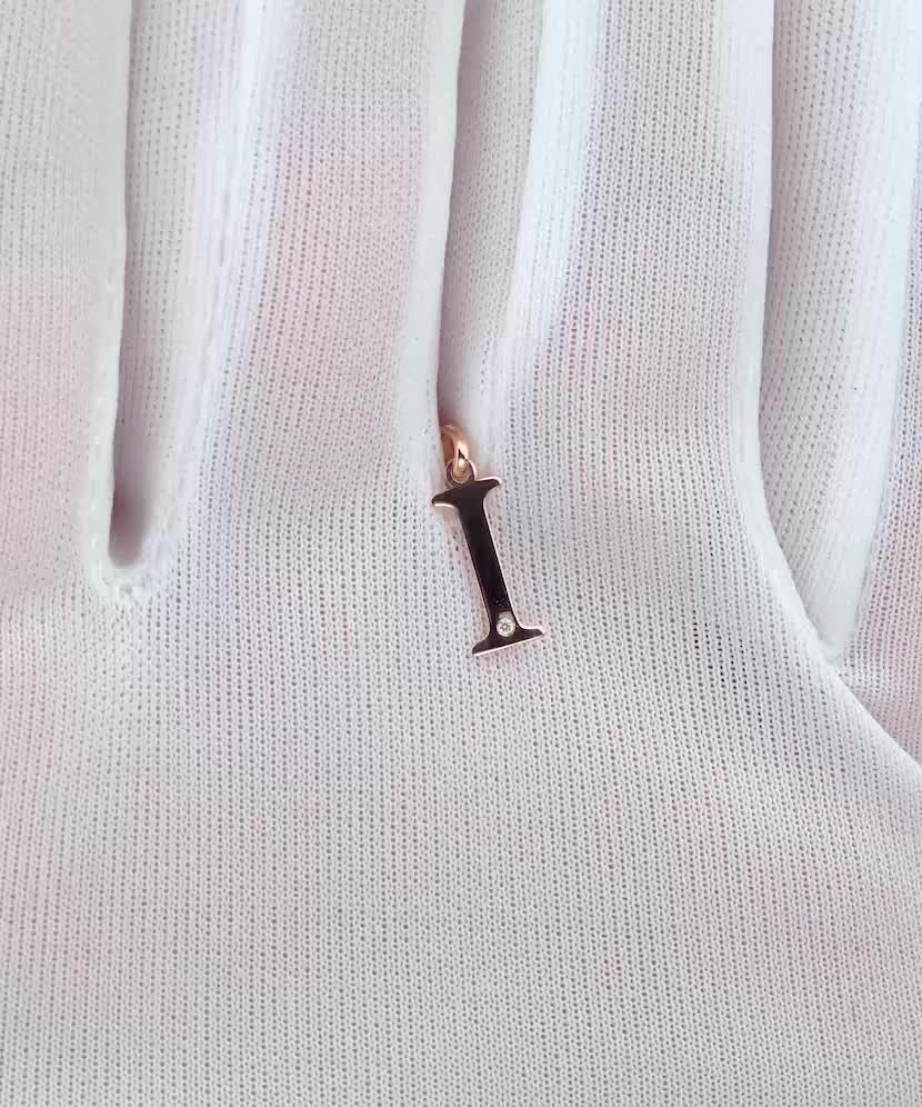 Auksinis pakabukas su deimantu raidė I - Pakabukai su brangakmeniais - Goldinga