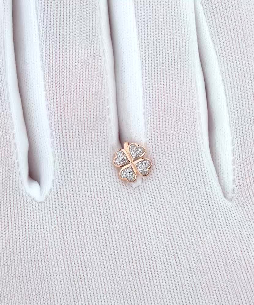 Geltono aukso pakabukas su deimantais "Dobiliukas" - Pakabukai su brangakmeniais - Goldinga