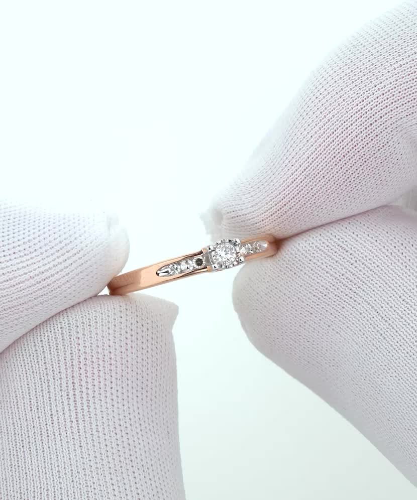 Auksinis žiedas su deimantais - Auksiniai Žiedai su brangakmeniais - Goldinga