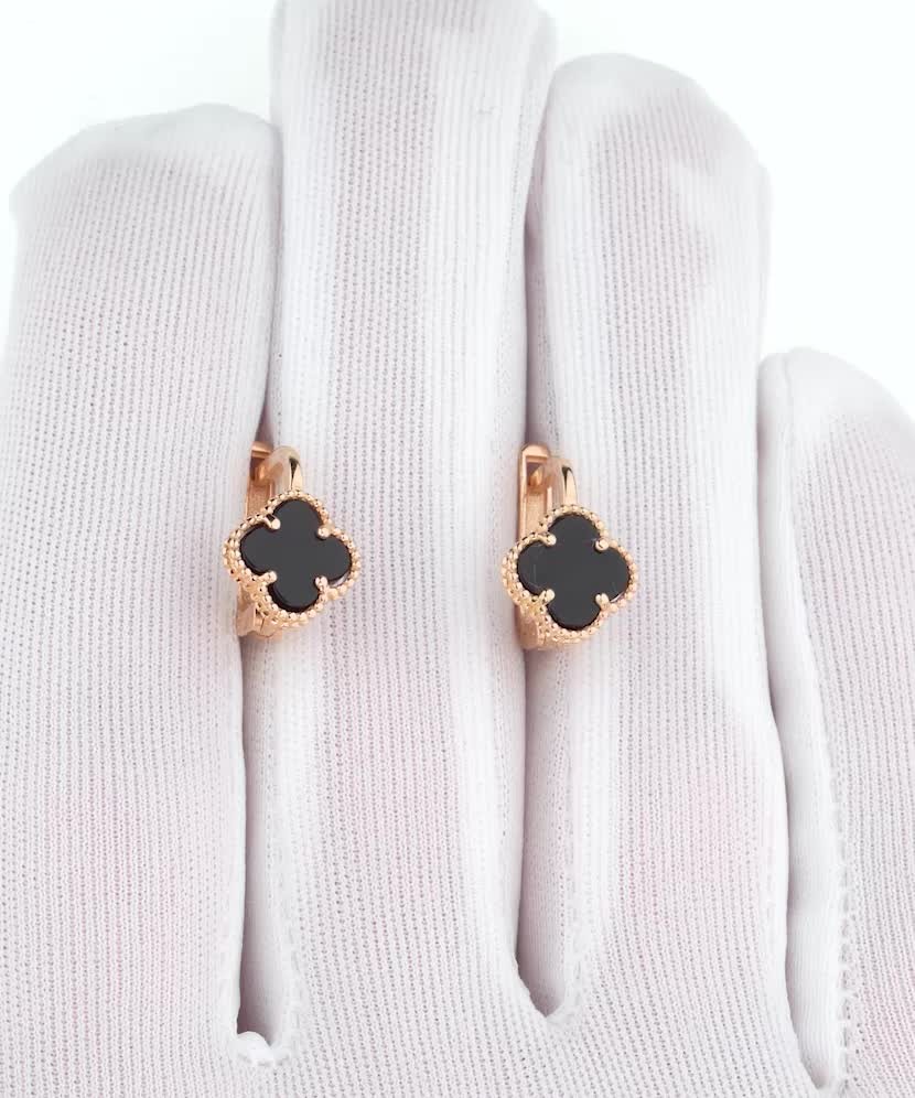 Auksiniai auskarai su emale - Auksiniai auskarai - Goldinga