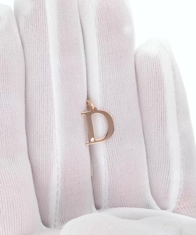 Auksinis pakabukas su deimantu raidė D - Pakabukai su brangakmeniais - Goldinga