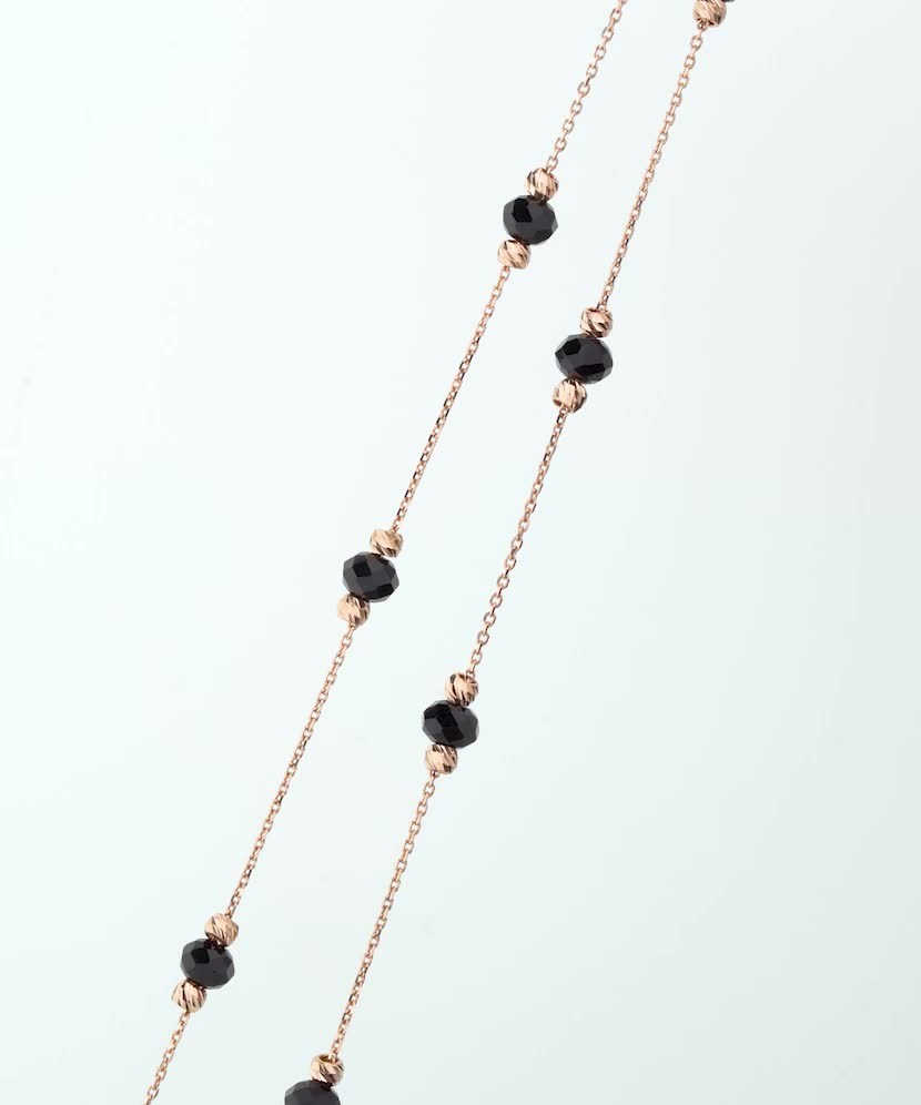 Auksinė grandinėlė su oniksais - Auksinės grandinėlės su pakabukais - Goldinga