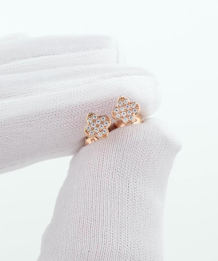 Auksiniai auskarai su cirkoniais - Auksiniai auskarai - Goldinga