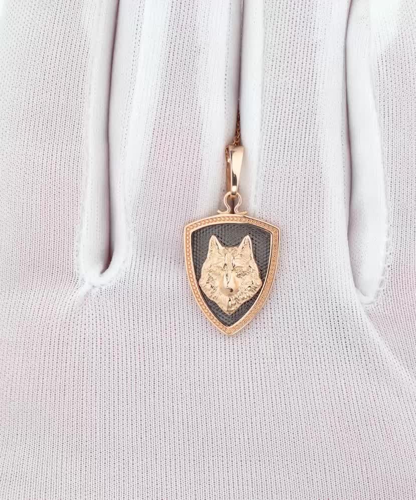 Auksinis pakabukas "Vilkas" - Auksiniai pakabukai - Goldinga