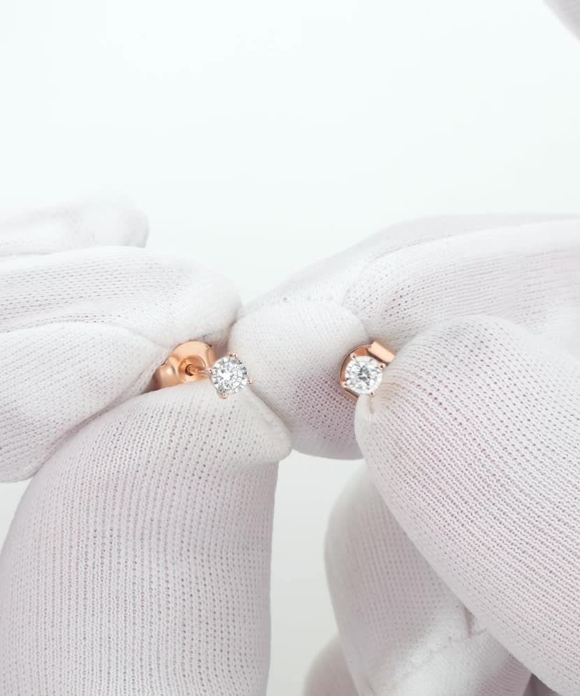 Auksiniai auskarai su deimantais  - Goldinga