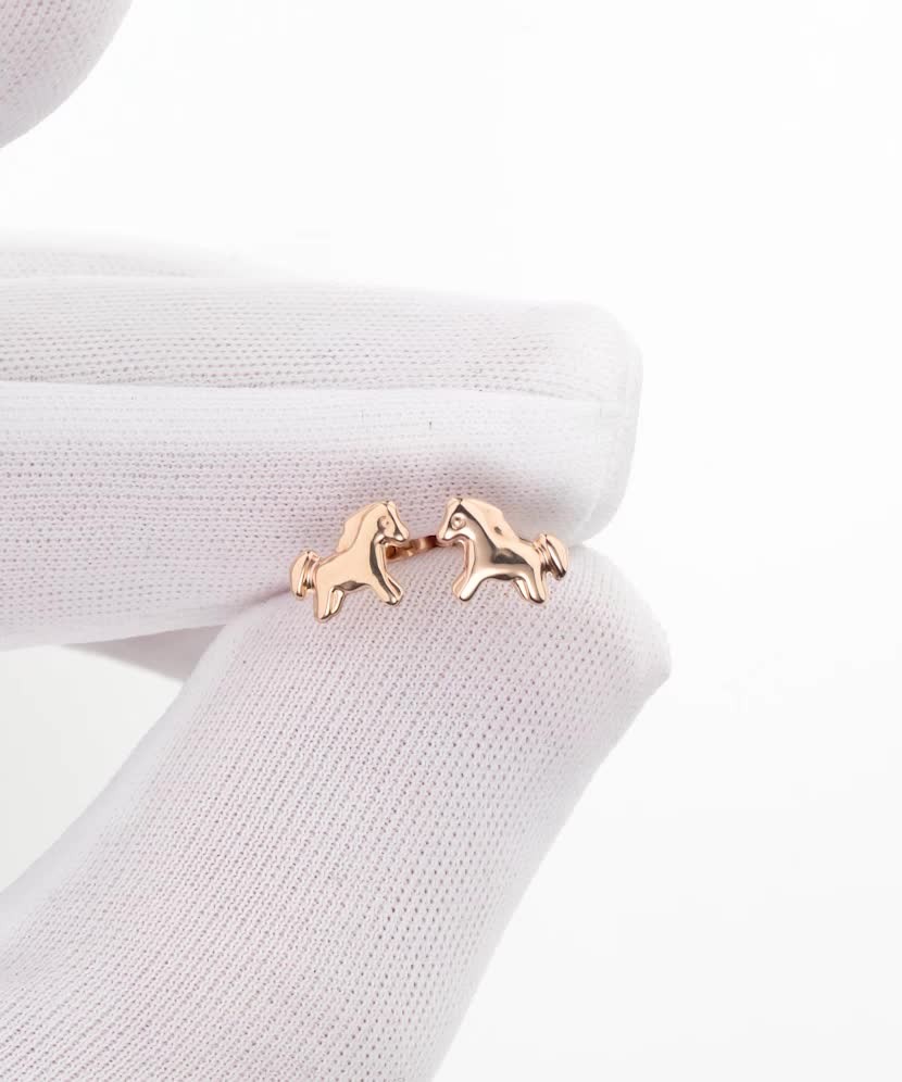 Auksiniai auskarai "Arkliukas"