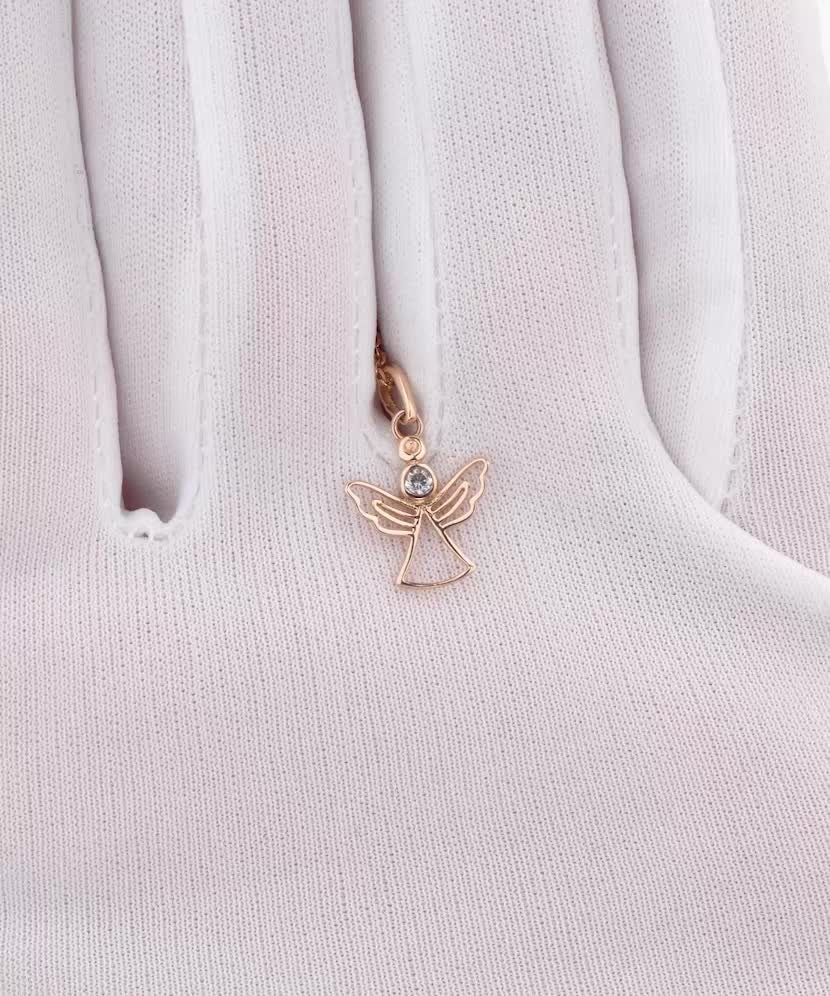 Auksinis pakabukas su cirkoniu "Angelas"