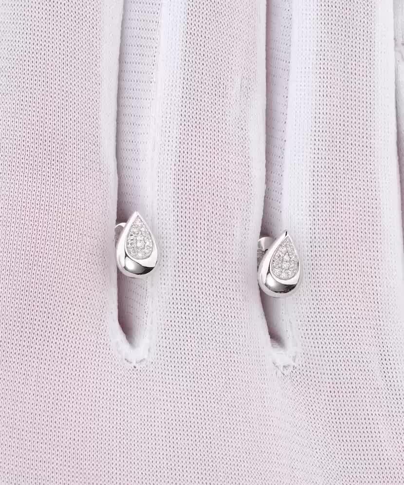 Balto aukso auskarai su deimantais