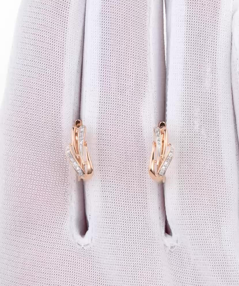 Auksiniai auskarai su deimantais