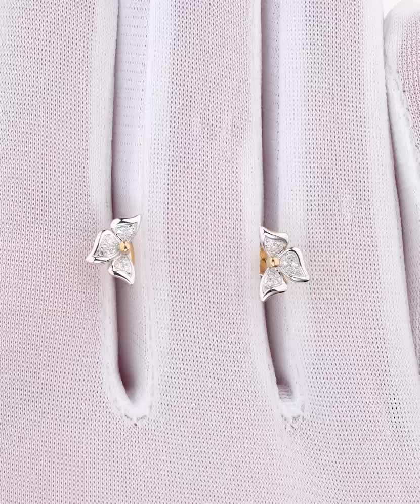 Geltono aukso auskarai su deimantais