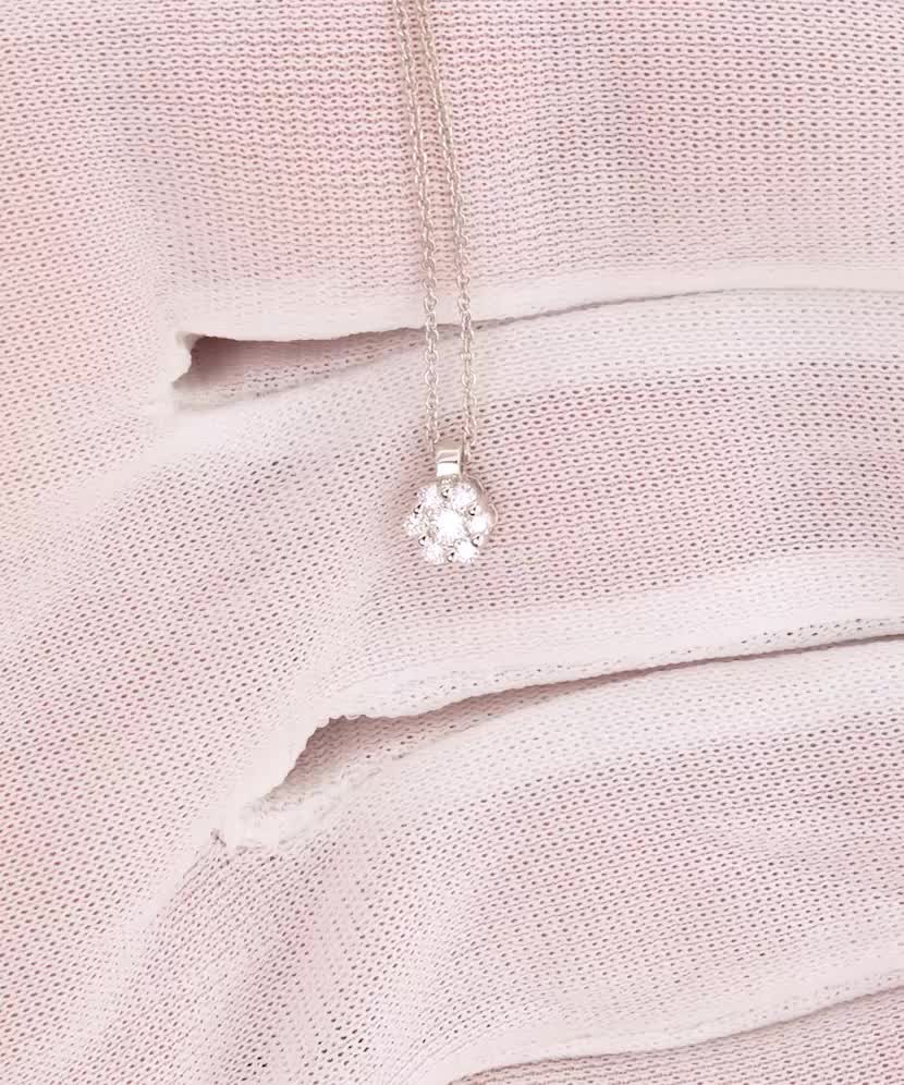 Balto aukso Grandinėlė Su deimantiniu Pakabuku