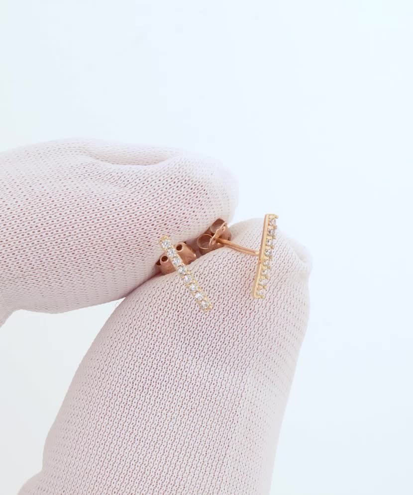 Auksiniai auskarai su cirkoniais