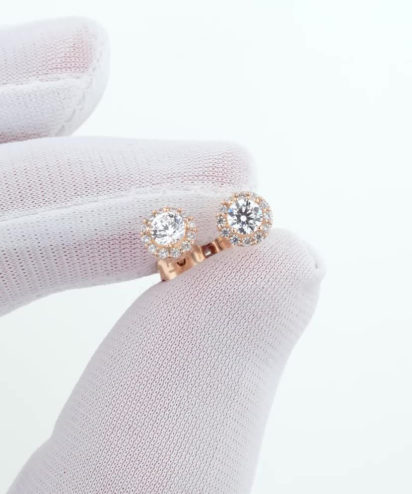 Auksiniai auskarai su cirkoniais