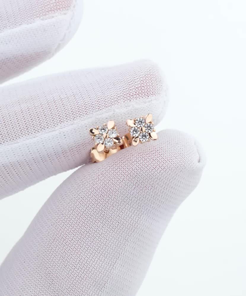 Auksiniai auskarai su cirkoniais